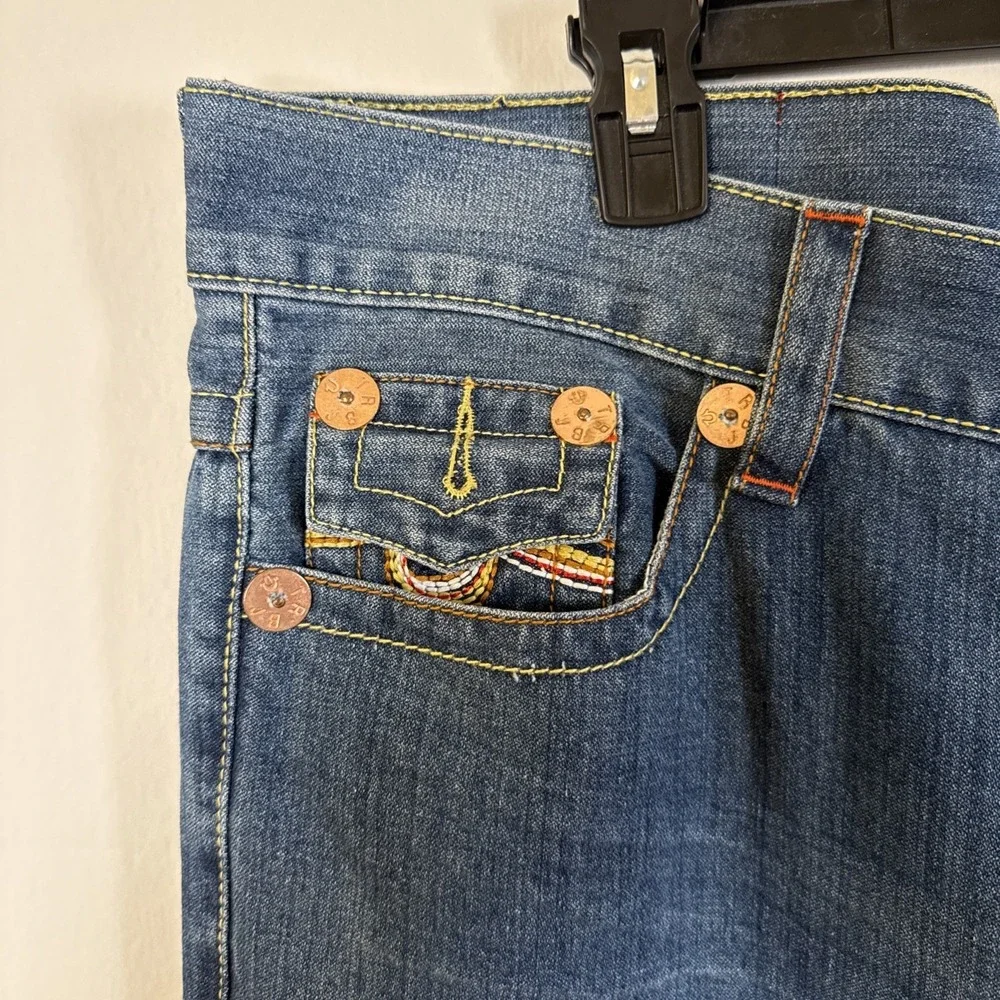 True‎ Religion Jeans 40x33 Mens Blue Billy Super T Denim Straight Flap Pockets